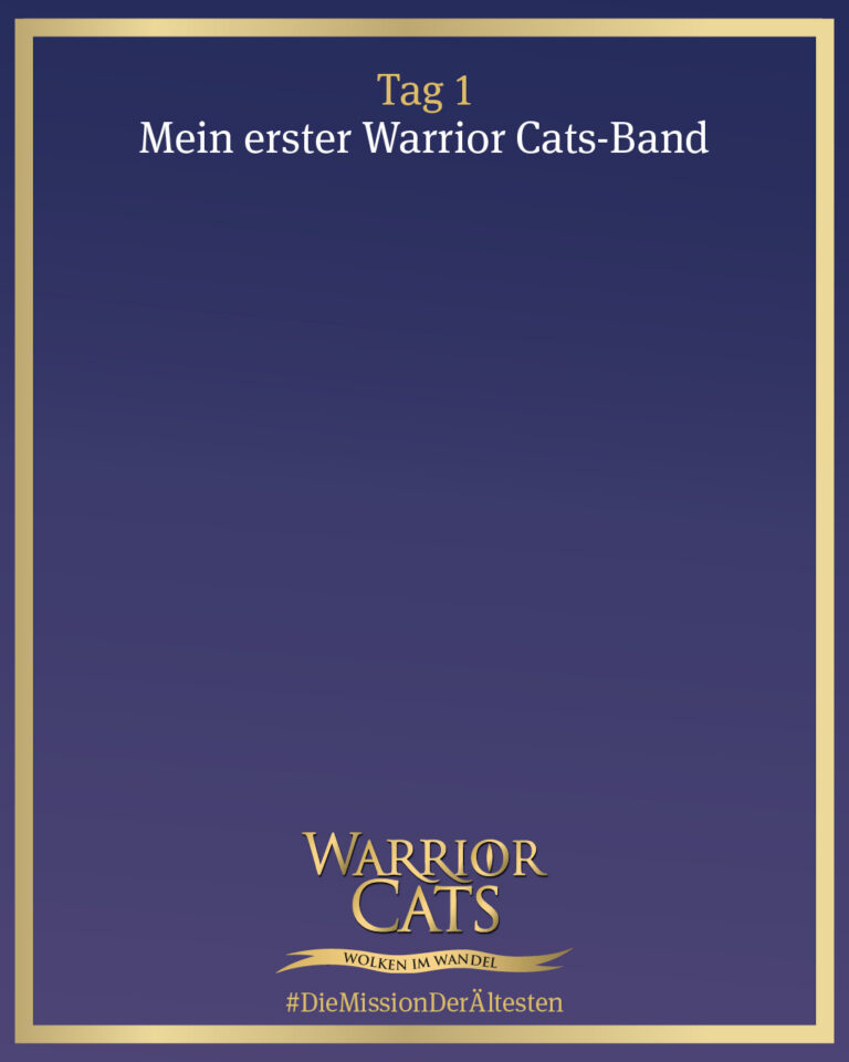 Ein goldener Rahmen, der für die Aufgabe an Tag 1 der Challenge genutzt werden kann. Thema: Mein erster Warrior Cats-Band.