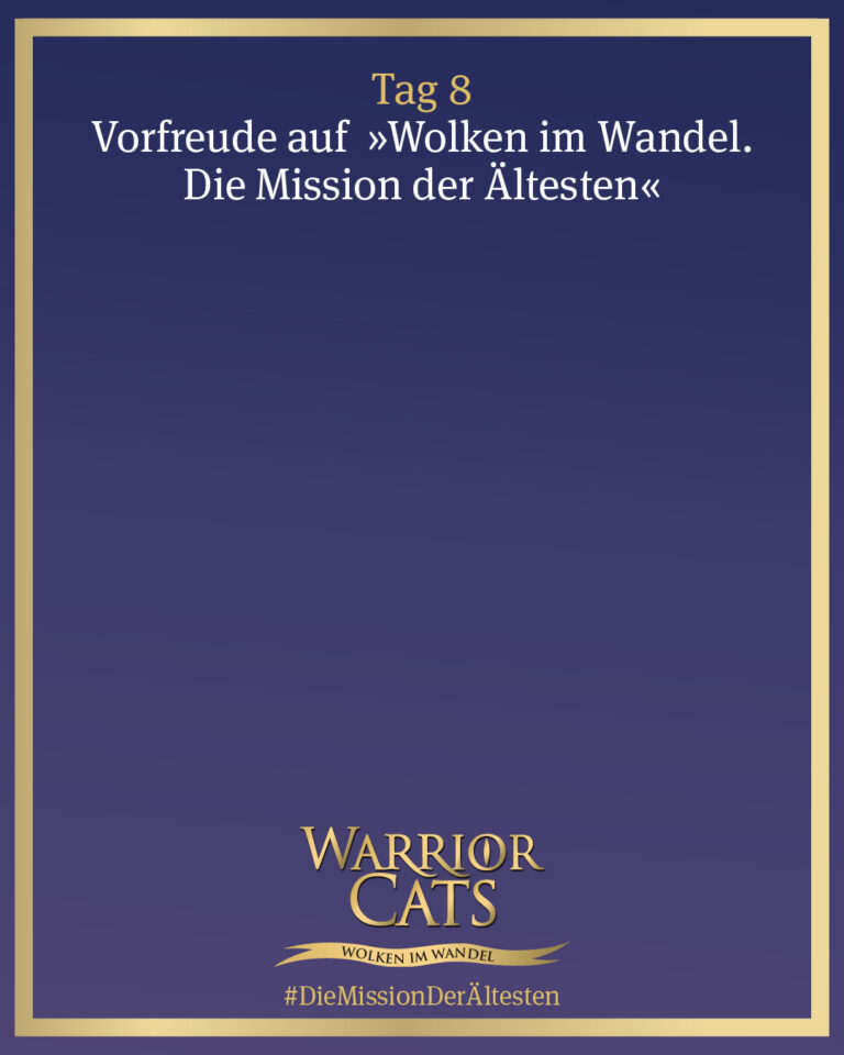Ein goldener Rahmen, der für die Aufgabe an Tag 8 der Challenge genutzt werden kann. Thema: Vorfreude auf den neuen Warrior Cats-Band.